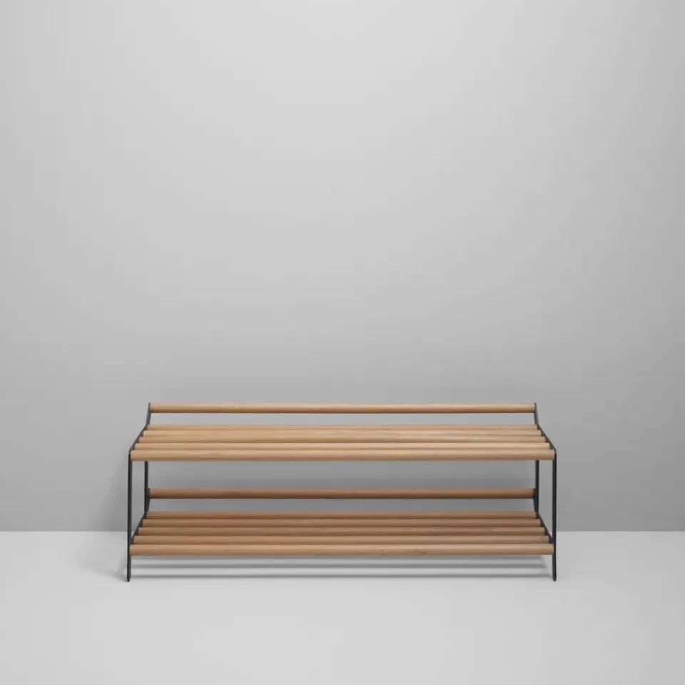 Essem Design Estante zapatero Tamburin 100 cm, Roble- Negro Best