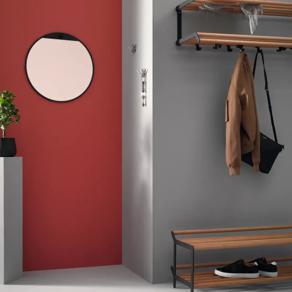 Essem Design Estante zapatero Tamburin 100 cm, Roble- Negro Best