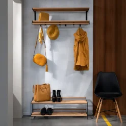 Essem Design Estante zapatero Tamburin 100 cm, Roble- Negro Best