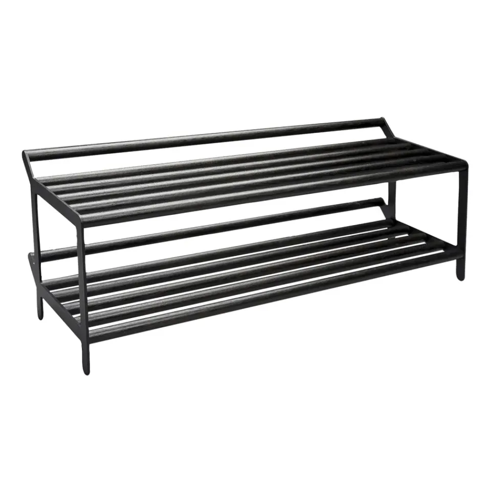 Essem Design Estante zapatero Tamburin 100 cm, roble teñido de - Negro Discount