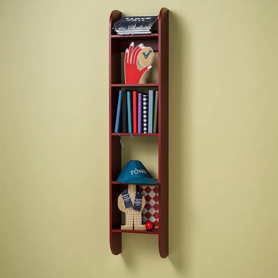 TÔNN furniture Estantes Y Estanterías De Pared|Estantes Y Estanterías De Pared<Estantería de pared Flaneaur 27x128 cm, Burgundy Rojo