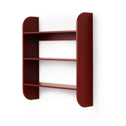 TÔNN furniture Estantería de pared Strapats 62x73,6 cm, Burgundy Rojo Best