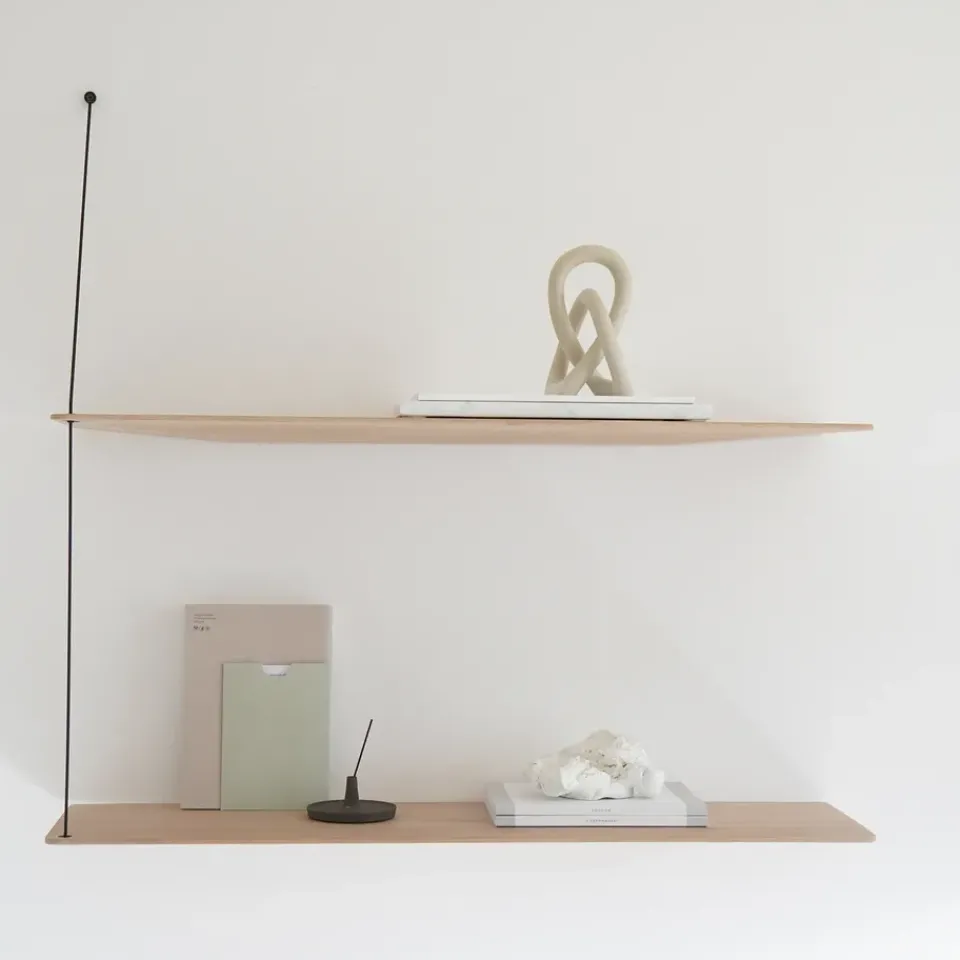 Woud Estantería Stedge 80 cm, roble pigmentado blanco Marrón Sale