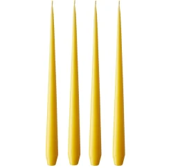 Ester & erik Velas<4 Velas mate, dark Lemon drop 15/2, 32 cm Amarillo