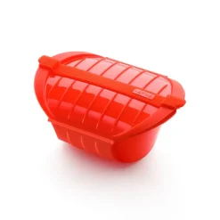 Lékué Estuche de vapor hondo 3-4 p., Rojo Outlet