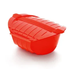 Lékué Estuche de vapor hondo 1–2 p., Rojo Outlet