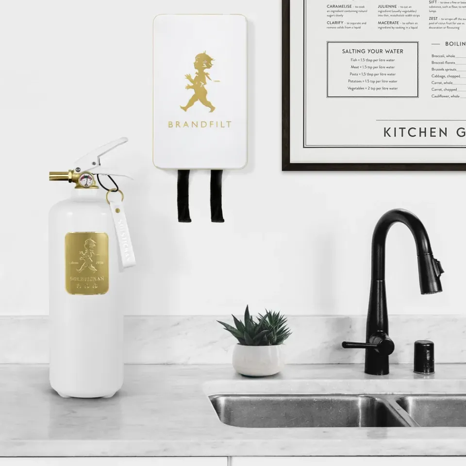 Solstickan Design Extintor Solstickan 2 kg, Blanco-dorado BlancoColor dorado Online