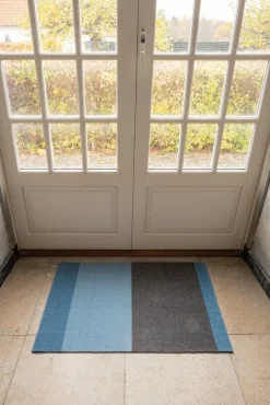 Tica copenhagen Felpudo Stripes horizontal, Blue-steel grey, 60x90 cm Azul Best