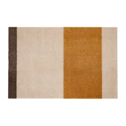 Tica copenhagen Felpudo Stripes horizontal, Ivory-dijon-brown, 60x90 cm BeigeNaranja New