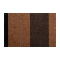 Tica copenhagen Felpudos<Felpudo Stripes horizontal, Cognac-dark brown-black, 60x90 cm MarrónNegro