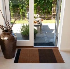 Tica copenhagen Felpudos<Felpudo Stripes horizontal, Cognac-dark brown-black, 60x90 cm MarrónNegro
