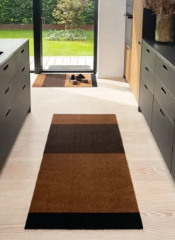 Tica copenhagen Felpudos<Felpudo Stripes horizontal, Cognac-dark brown-black, 60x90 cm MarrónNegro