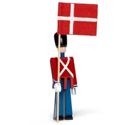 Kay Bojesen Denmark Figura soldado con bandera textil mini Kay Bojesen, 18,5 cm Rojo New