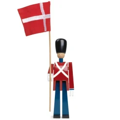 Kay Bojesen Denmark Figura soldado con bandera textil Kay Bojesen, 29,5 cm AzulRojo