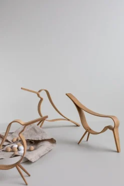 Cooee Design Figura Woody Bird pequeña, Roble Marrón Outlet