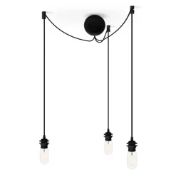 Umage Florón de techo Cannonball con 3 cables, Negro