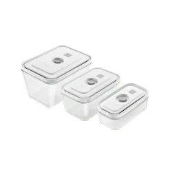 Zwilling Recipientes Para Alimentos<Fresh & save fiambrera al vacío 3 piezas, Vidrio borosilicatado Gris