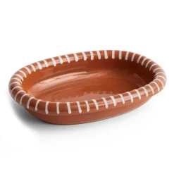 HAY Bandejas Y Fuentes De Servir<Fuente de servir Barro ovalada, Natural with stripes, small 20x27,5 cm Blanco