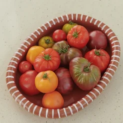 HAY Fuente de servir Barro ovalada, Natural with stripes, large 27x36 cm Blanco Outlet