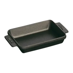 STAUB Fuente para horno de hierro fundido rectangular 15x11 cm, Negro Hot