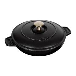 STAUB Fuente para horno de hierro fundido con tapa redonda Ø20 cm, Negro Discount