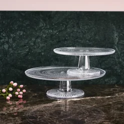 Iittala Fuente para tarta Kastehelmi Ø24 cm, Transparente New