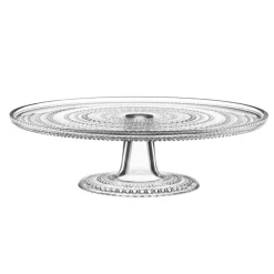 Iittala Fuente para tarta Kastehelmi, fuente grande, 31,5 cm Transparente
