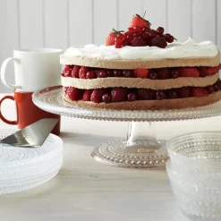 Iittala Fuente para tarta Kastehelmi, fuente grande, 31,5 cm Transparente