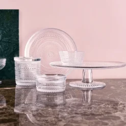 Iittala Fuente para tarta Kastehelmi, fuente grande, 31,5 cm Transparente
