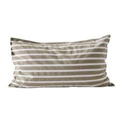 Tell Me More Fundas De Almohada<Funda de almohada de algodón a rayas , Olive, 50x90 cm VerdeBlanco