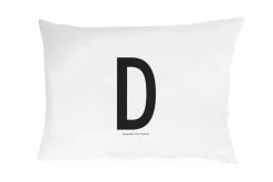 Design Letters Funda de almohada 70x50 cm, D Blanco Clearance