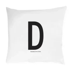 Design Letters Funda de almohada 60x50 cm, D NegroBlanco Discount