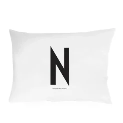 Design Letters Funda de almohada 70x50 cm, N Blanco Outlet