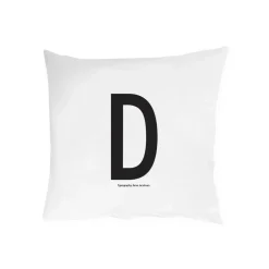 Design Letters Funda de almohada 63x60 cm, D Blanco Discount
