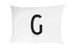 Design Letters Funda de almohada 70x50 cm, G Blanco Hot