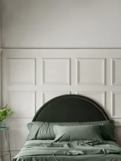 Mille Notti Funda de almohada Satina plain, , 50x60 cm Verde New