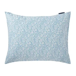 Lexington Funda de almohada Wave Printed Cotton Sateen 50x60 cm, White-Blue Blanco Online