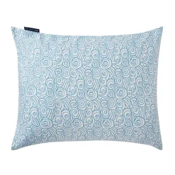 Lexington Funda de almohada Wave Printed Cotton Sateen 50x60 cm, White-Blue Blanco Online
