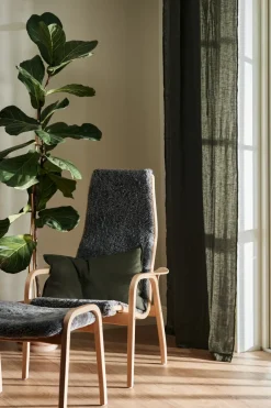 Scandi Living Funda de cojín de lino Calm 40x60 cm, Forest Green Verde Outlet