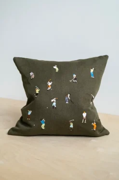 Fine Little Day Funda de cojín Golfers 48x48 cm, Green Verde Clearance