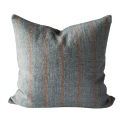 Tell Me More Funda de cojín Melvin 50x50 cm, Beige Stripe AzulMarrón Best