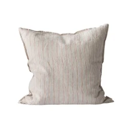 Tell Me More Funda de cojín Washed Linen 50x50 cm, Rayas de avellana MarrónBeige Clearance