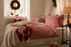 Lexington Juegos De Funda Nórdica Y Almohada<Funda nórdica de franela de algodón Red-beige Checked, 2 piezas, 50x60 cm, 150x210 cm RojoBeige