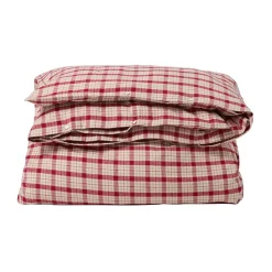 Lexington Juegos De Funda Nórdica Y Almohada<Funda nórdica de franela de algodón Red-beige Checked, 2 piezas, 50x60 cm, 150x210 cm RojoBeige
