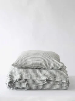 Tell Me More Funda nórdica de lino 150x200 cm, Grey/white GrisBlanco Online