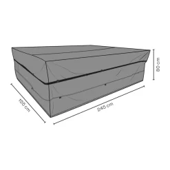 Brafab Funda protectora para conjunto de mesa y sillas, 245x155 cm Negro
