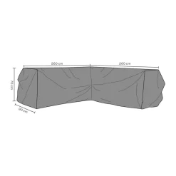 Brafab Detalles De Jardín Y Accesorios De Exterior<Funda protectora para sofá rinconera, 260 cm Negro