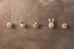 OYOY Almacenaje Infantil<Gancho de pared Mini, Panda BeigeNegro