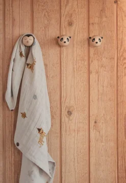 OYOY Almacenaje Infantil<Gancho de pared Mini, Panda BeigeNegro