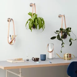Holmegaard Macetas<Gancho para maceta colgante Design with light, 14 cm MarrónBlanco